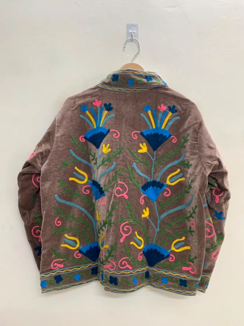 Women's Luxury Velvet Suzani Jacket view 3