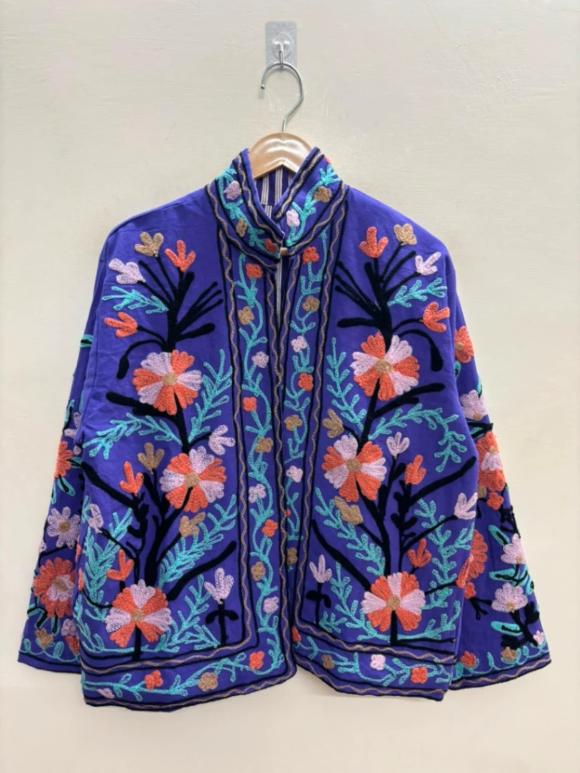 Handmade Cotton Suzani Embroidered Jacket for Women alternate view