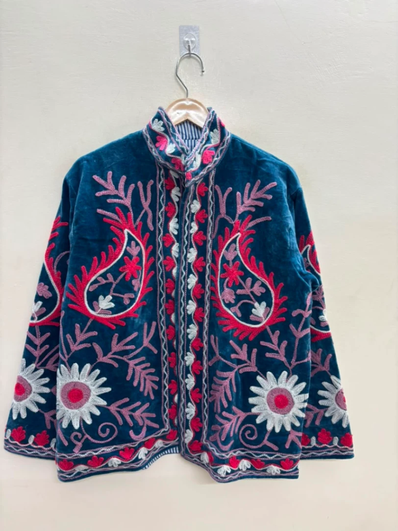 Women's Bohemian Velvet Embroidered Jacket
