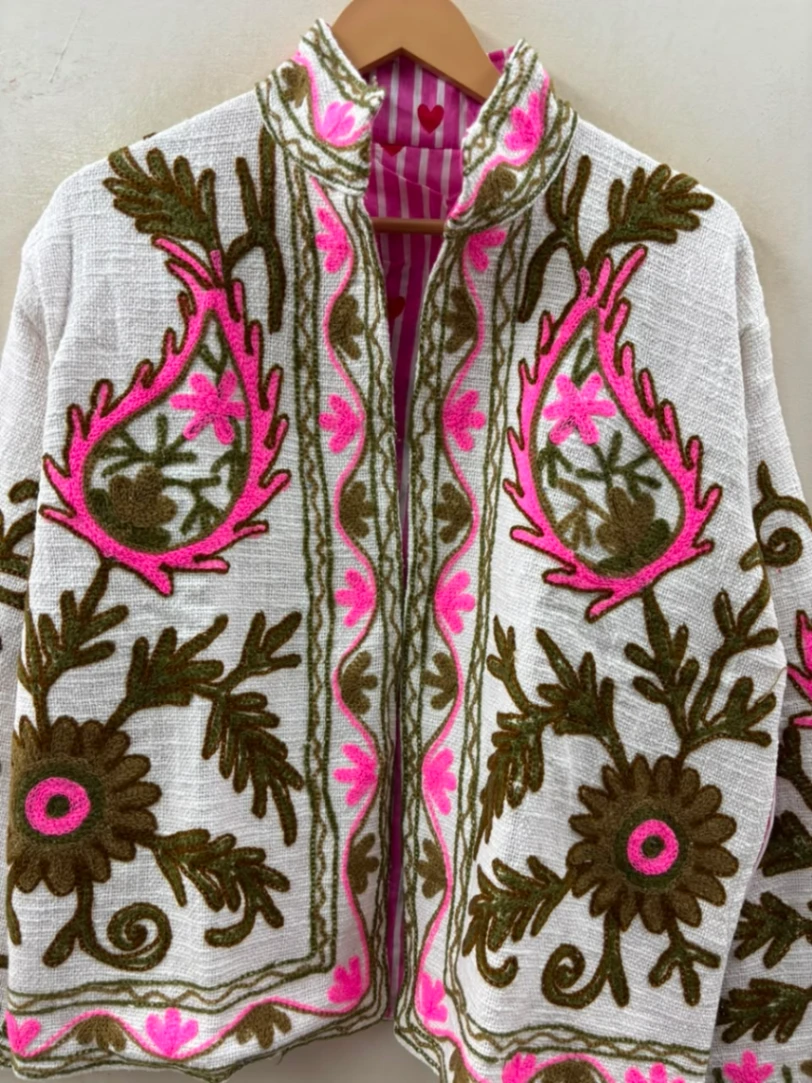 Women's Cotton TNT Suzani Embroidery Jacket view 6