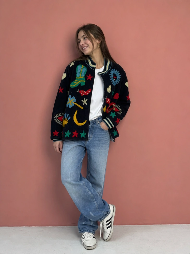 Floral Velvet Embroidered Jacket