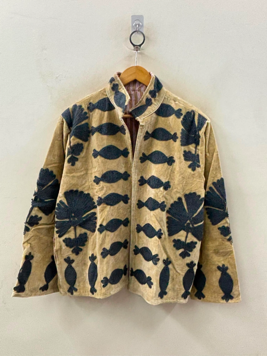 Luxury Embroidered Velvet Coat alternate view