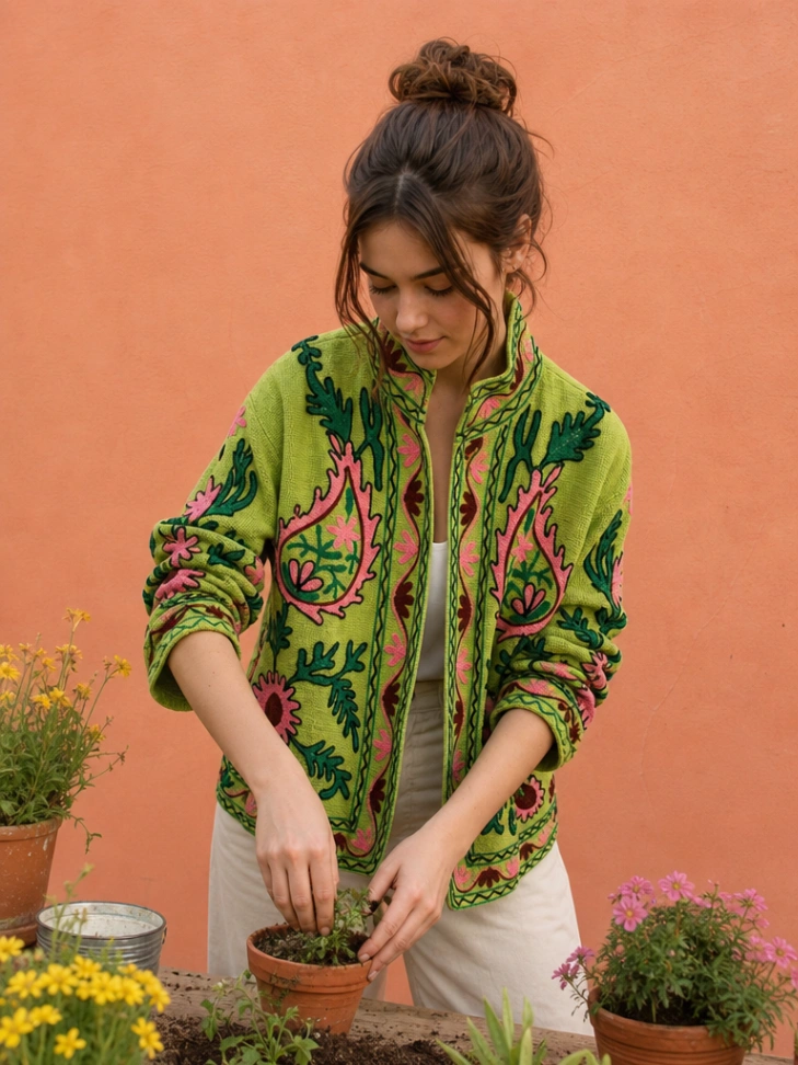 TNT Suzani Jacket for Women | Handcrafted Embroidered Statement Jacket