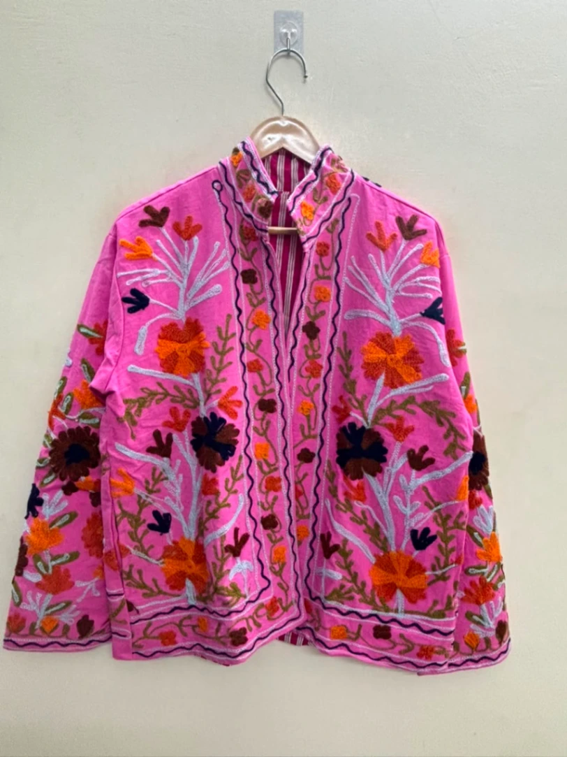 Women's Cotton Suzani Embroidery Jacket view 4