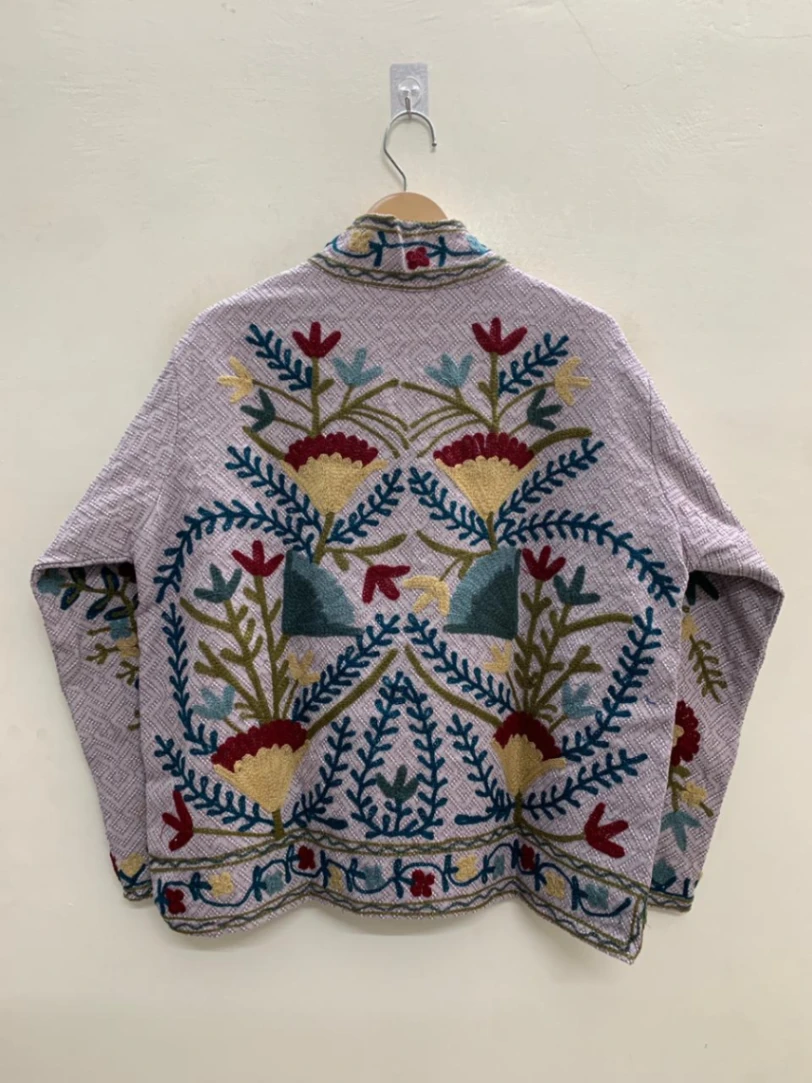 Women's Cotton Suzani Jacket – Unique Handmade Embroidered Fashion alternate view