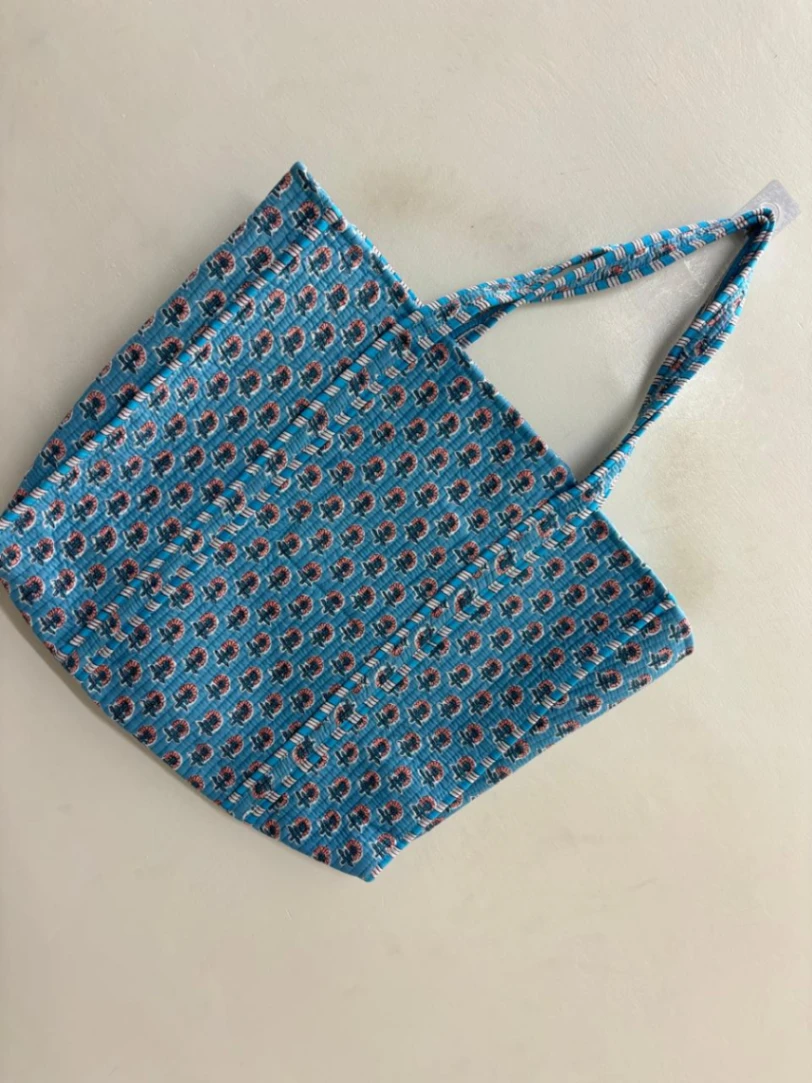 Quilted Cotton Carryall Tote Bag alternate view