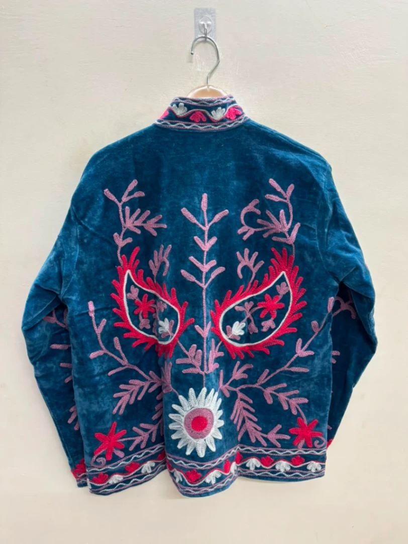 Women's Bohemian Velvet Embroidered Jacket alternate view