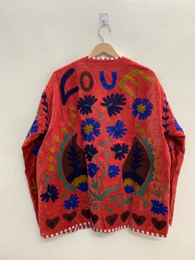 Velvet Suzani Jacket – Elegant Handcrafted Embroidery & Luxe Style